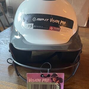 Vision Pro Softball Helmet - Gray and White